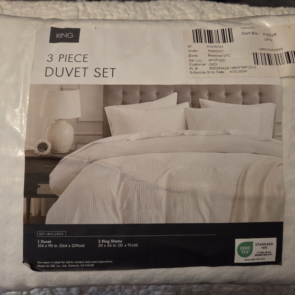 White 3-Piece Duvet Set